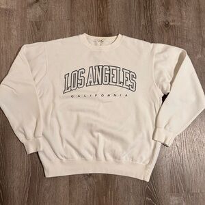 brandy melville / john galt white oversized los angeles crewneck